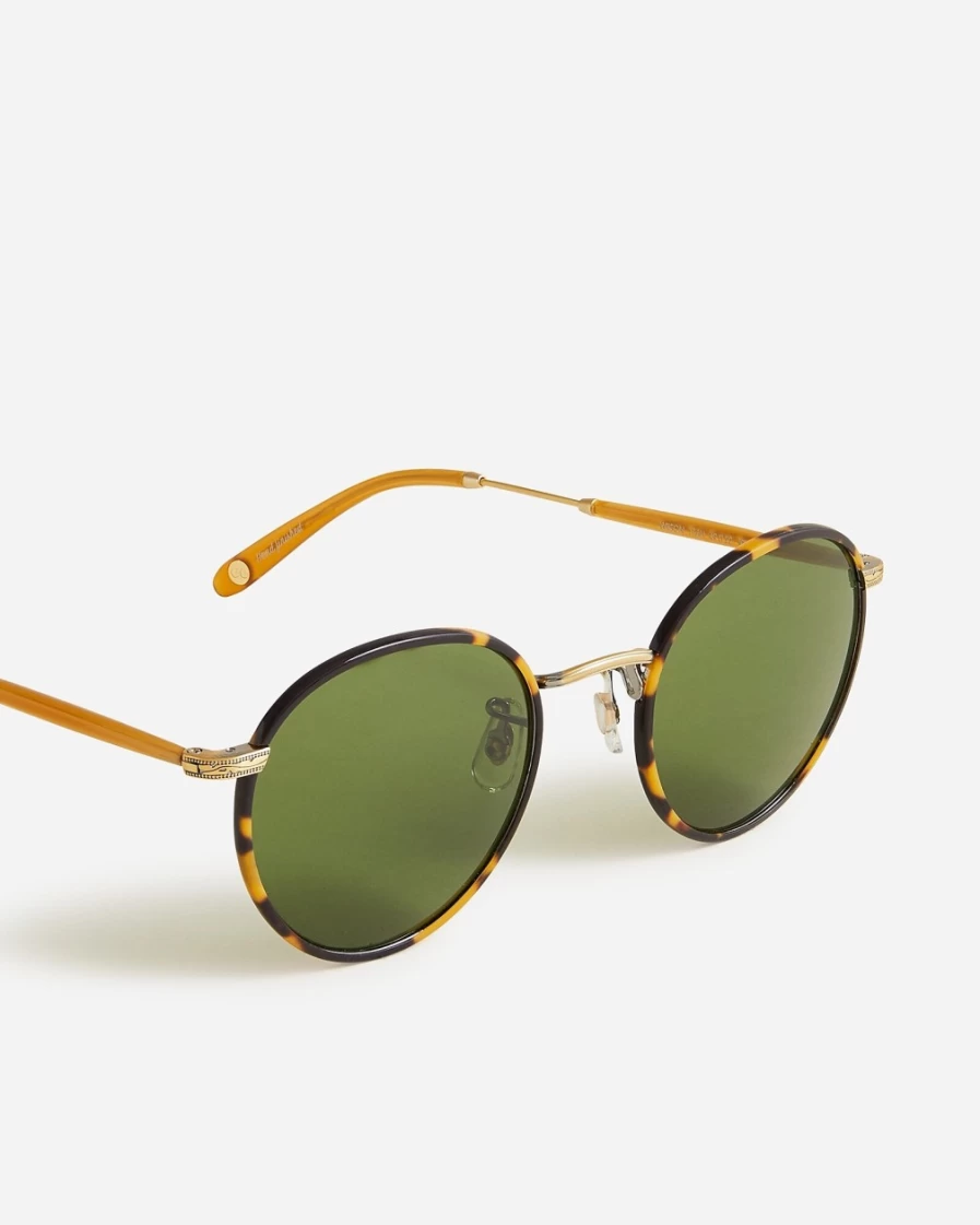 J.Crew Men's Tortoise Wilson Round Sunglasses by Garrett Leight