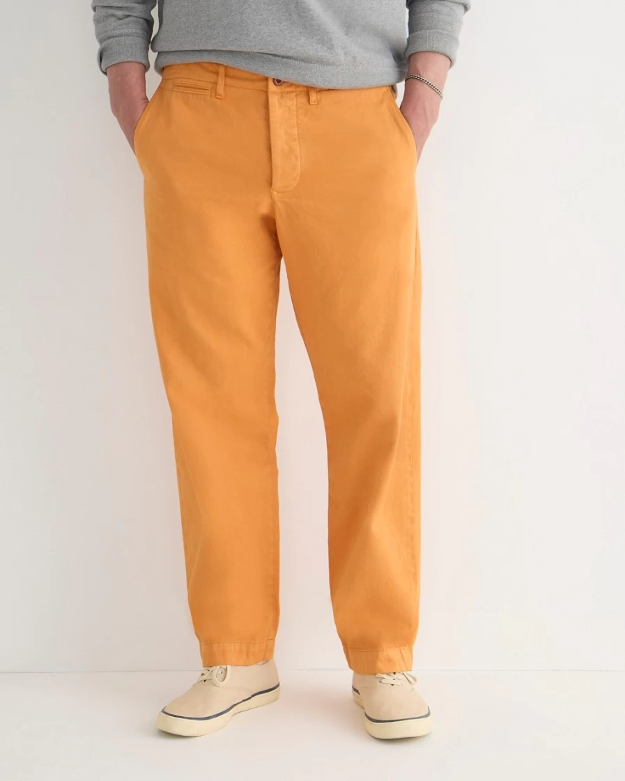J.Crew Men's Wallace & Barnes Selvedge Officer Chino Pants in Faded Military Orange