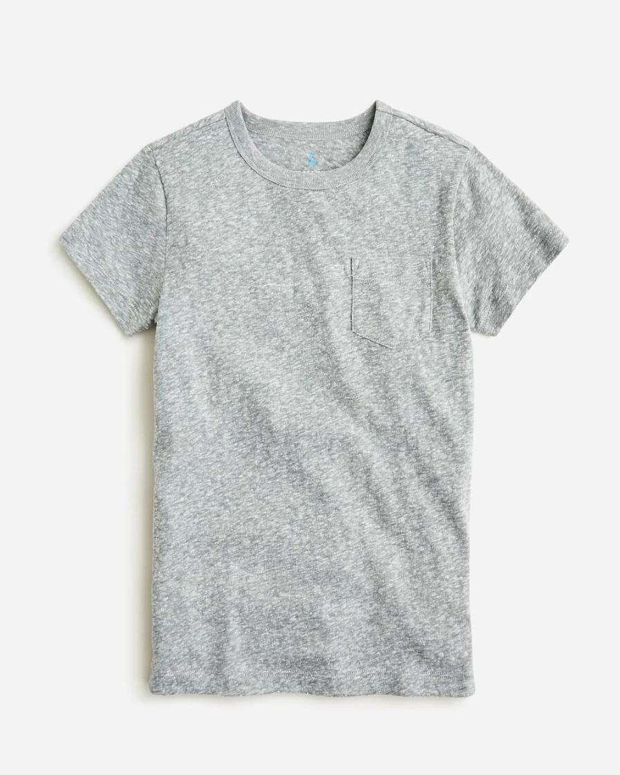 J.Crew Boys' Heather Grey Short-Sleeve Pocket T-Shirt for Kids