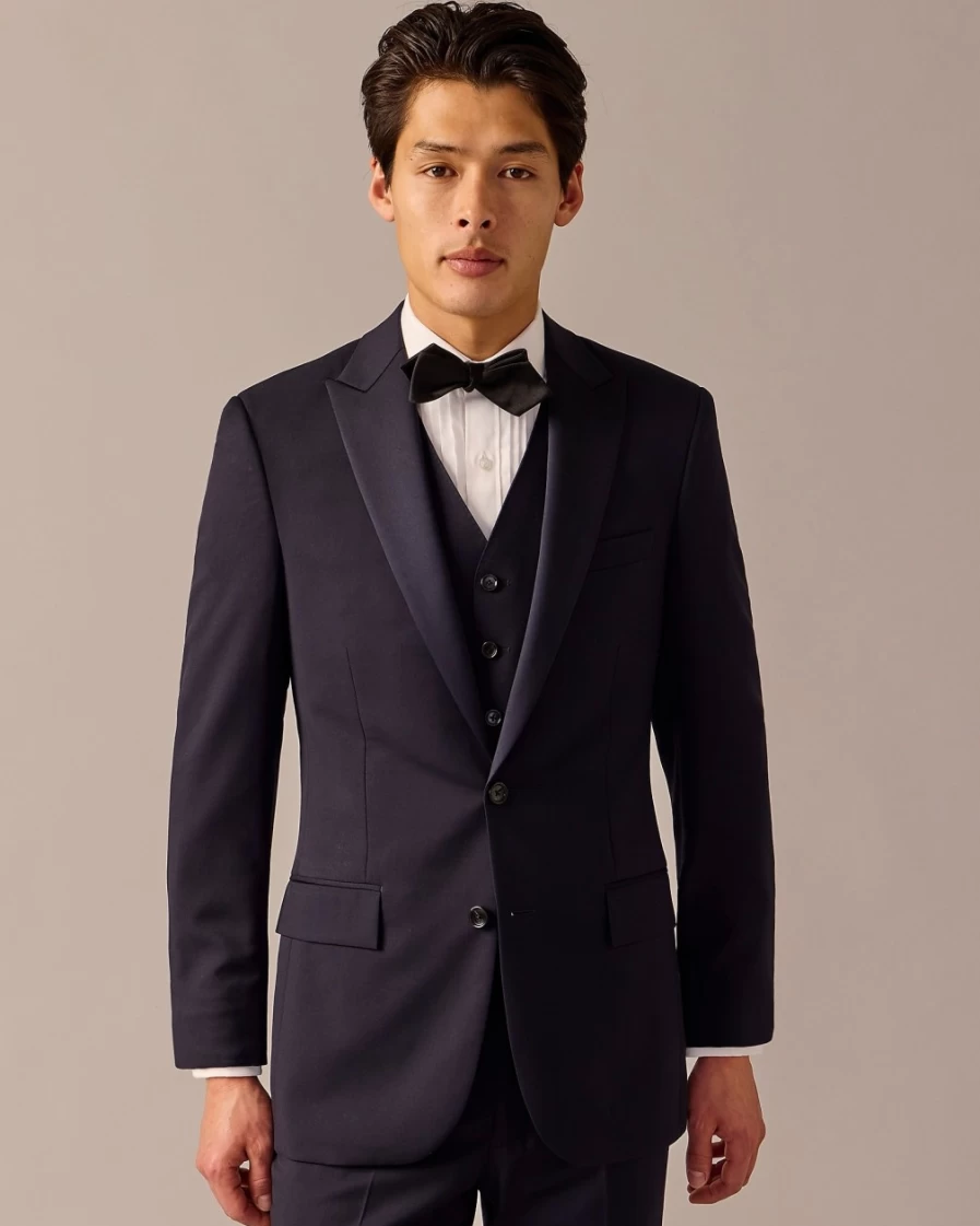 J.Crew Men's Navy Italian Wool Ludlow Slim-Fit Tuxedo Jacket