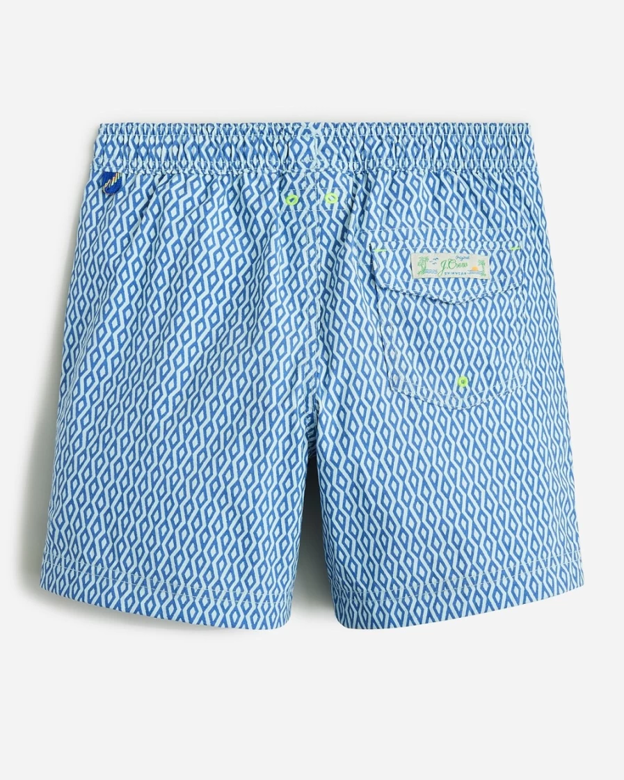 J.Crew Boys' Brook Blue Cloud UPF 50+ Swim Trunks for Kids