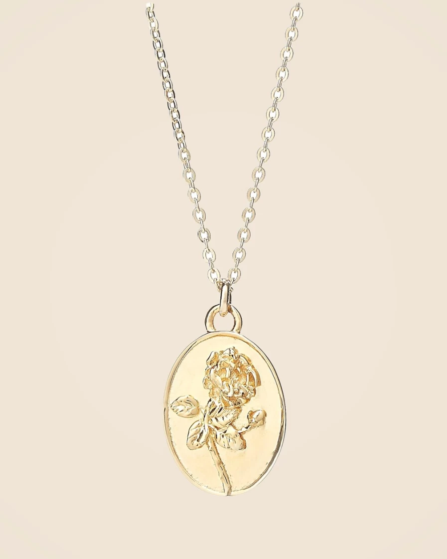 J.Crew Women's Gold Rose Pendant Necklace - Talon Jewelry Collection