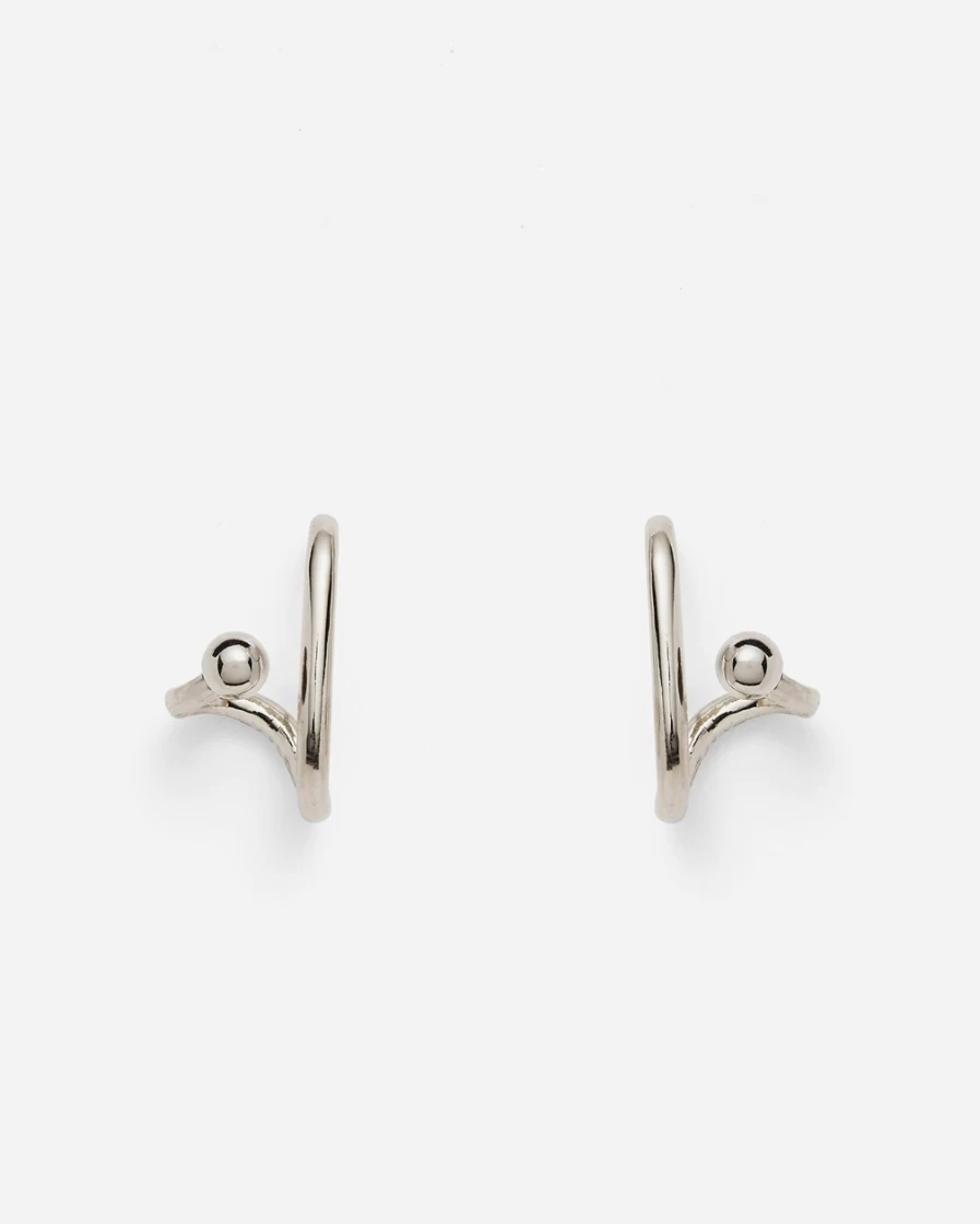 J.Crew Women's Silver Lady Grey Clutch Earrings