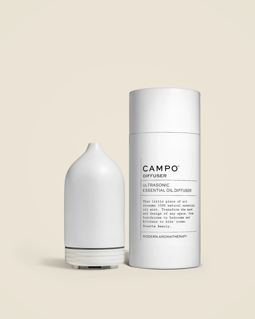 J.Crew White Ceramic Ultrasonic Essential Oil Diffuser - Aromatherapy Humidifier by Campo®