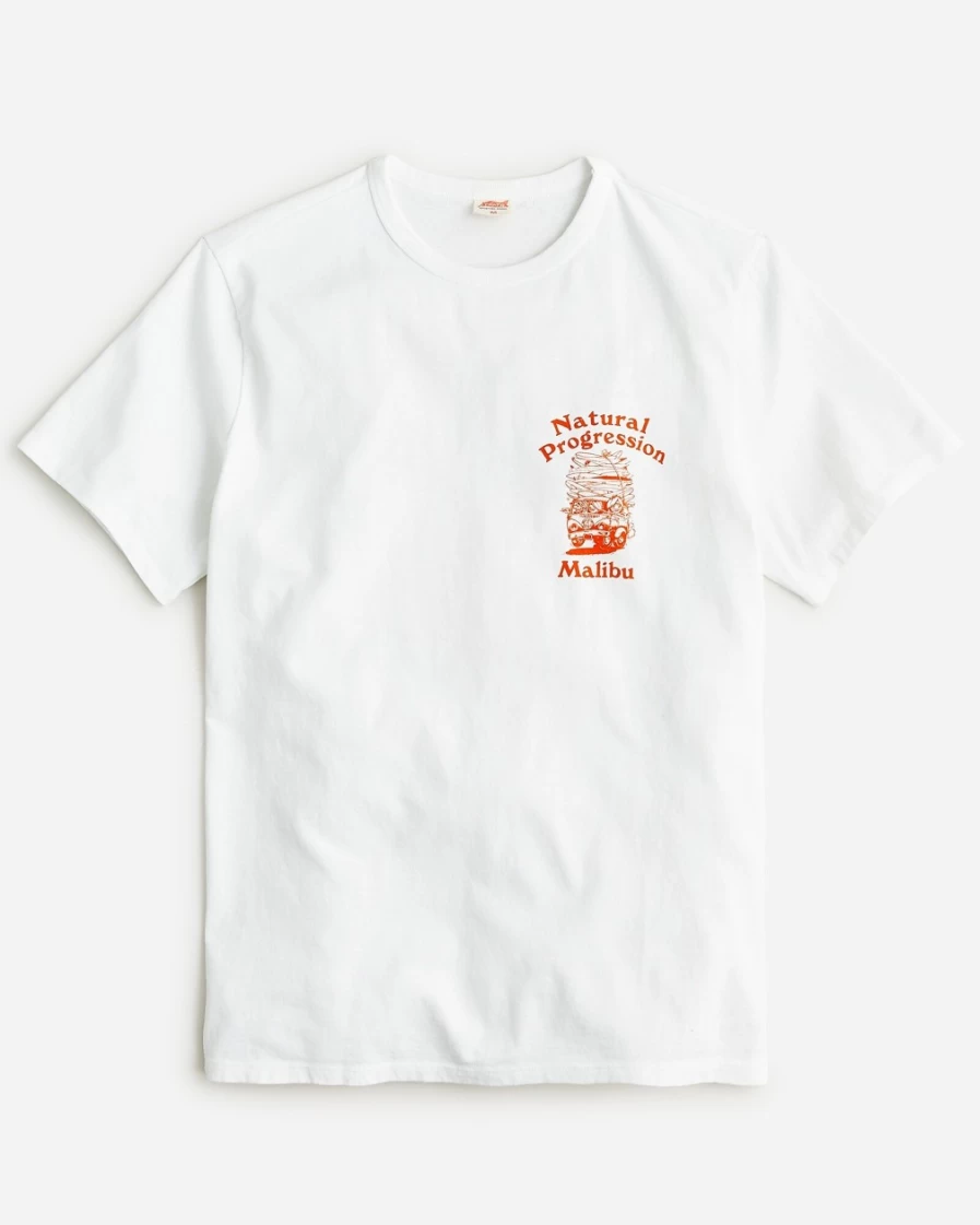 J.Crew Men's White Organic Cotton Graphic T-Shirt - Tsptr Design