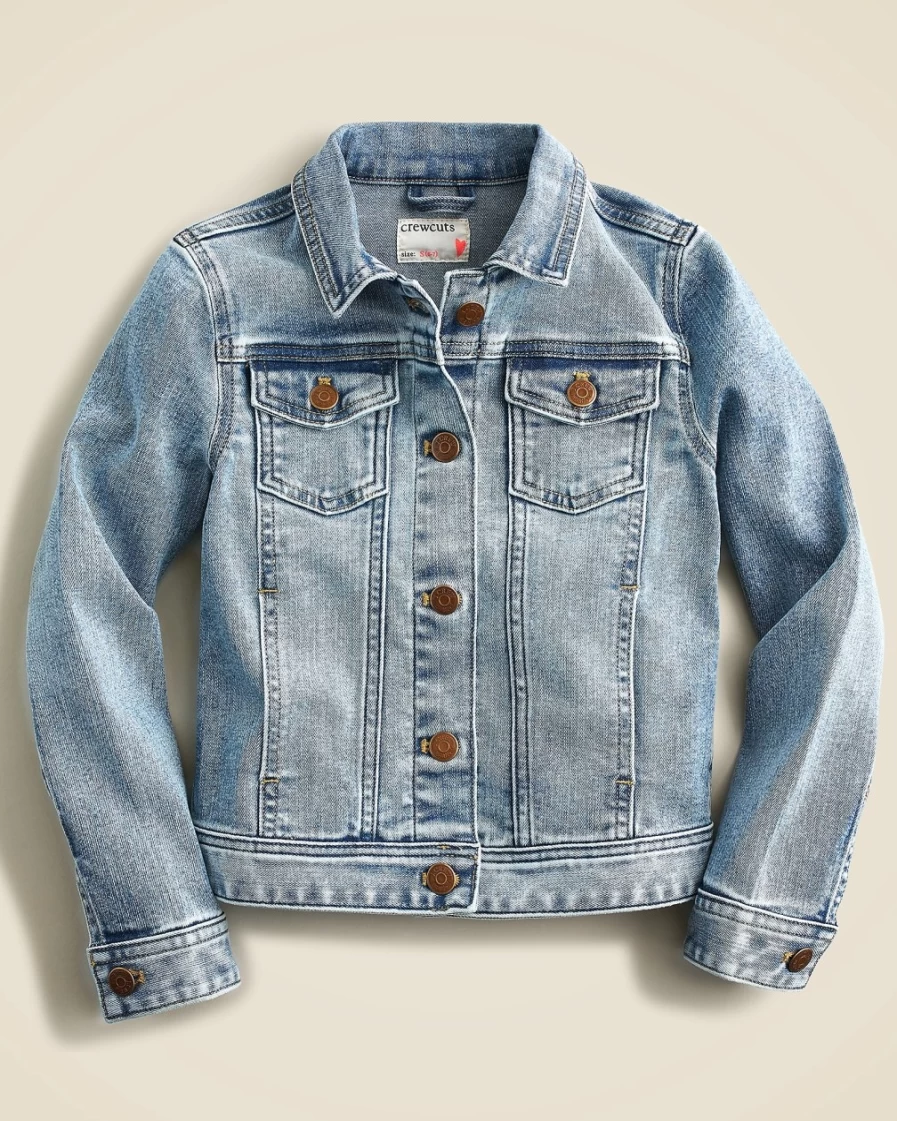 J.Crew Girls' Denim Jacket in Nia Wash - Classic Blue Jean Jacket for Girls
