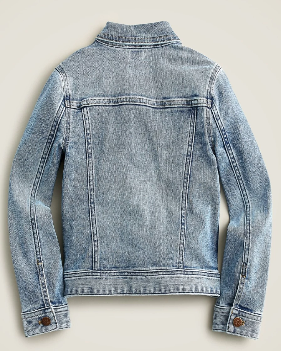 J.Crew Girls' Denim Jacket in Nia Wash - Classic Blue Jean Jacket for Girls