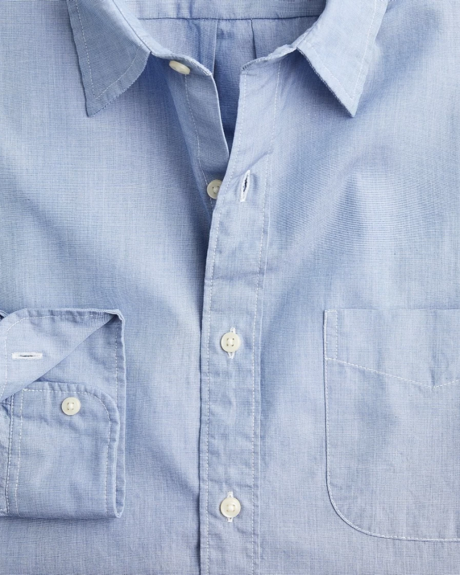 J.Crew Men's Waterfall Relaxed Secret Wash Cotton Poplin Shirt