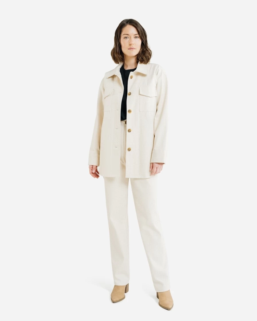 J.Crew Women's Cream Roan Shirt Jacket by Laude The Label
