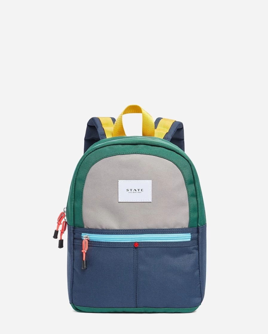 J.Crew Boys' Green Multi Mini Kane Backpack for Kids | State Bags Collection