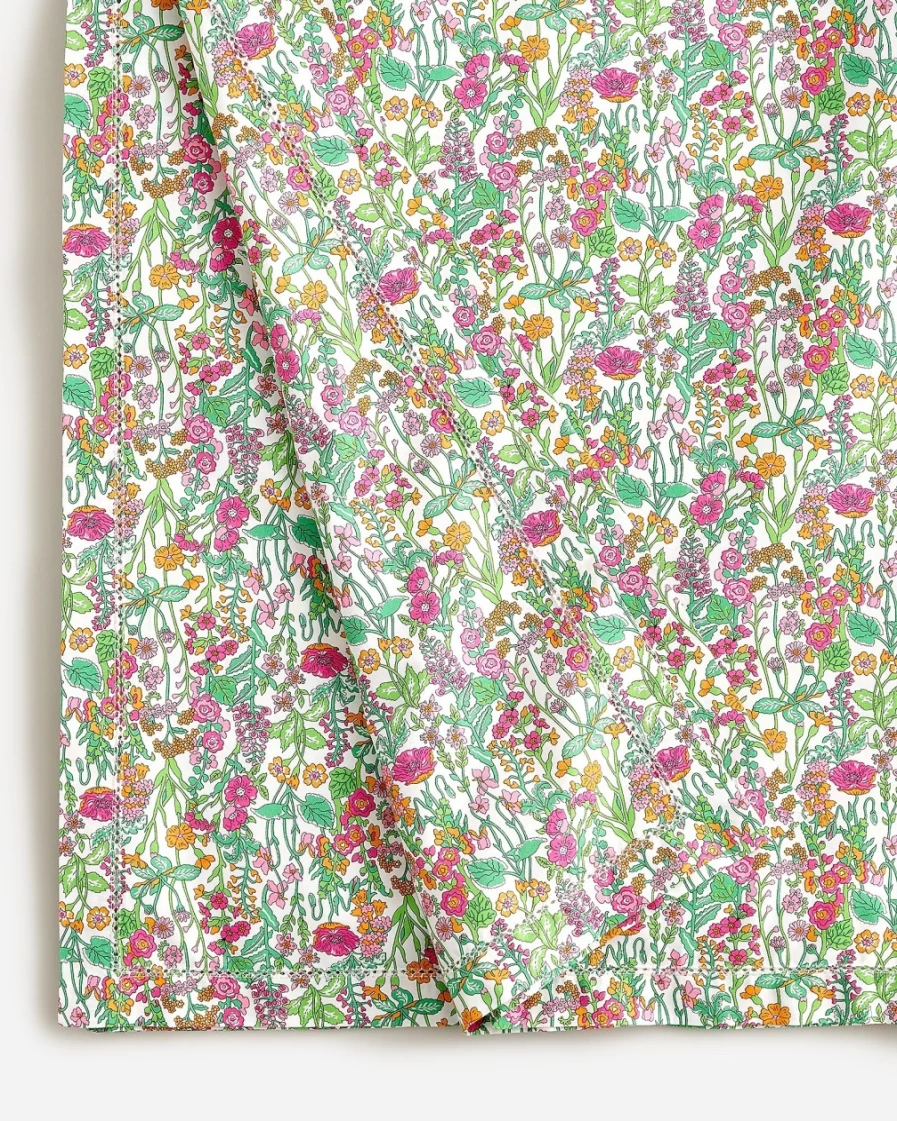 J.Crew Liberty™ Fuchsia Tangerine Printed Tablecloth – Stylish Fabric Dining Decor