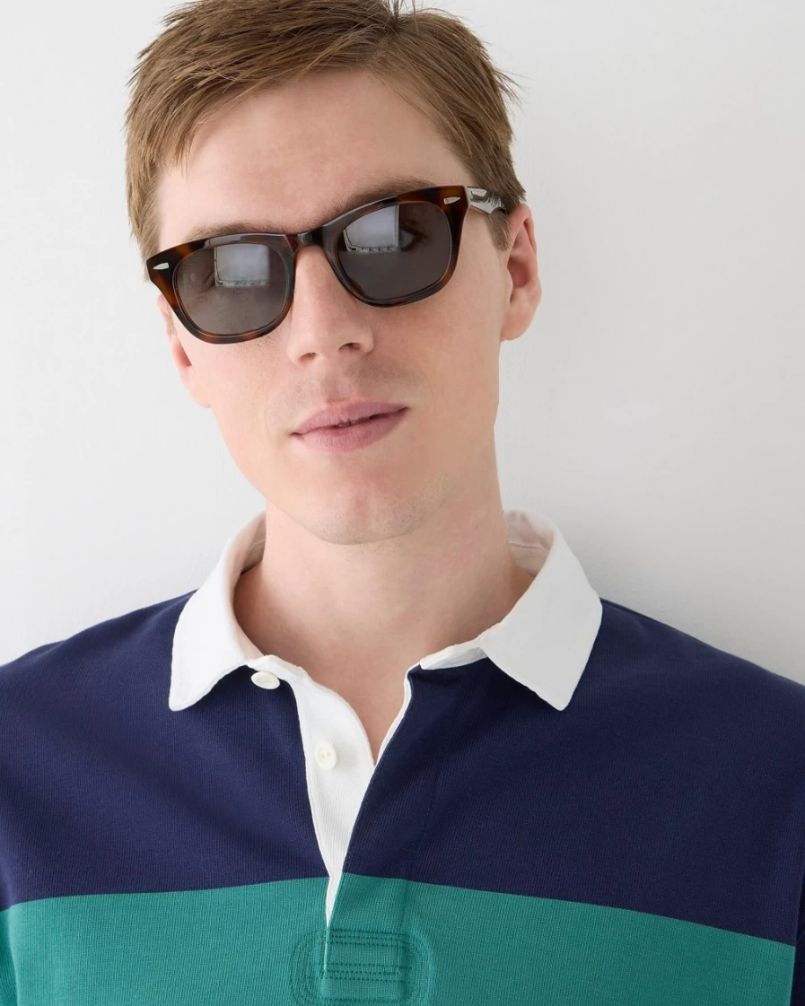 J.Crew Men's Reed Sunglasses in Espresso Tortoise - Classic Aviator Style