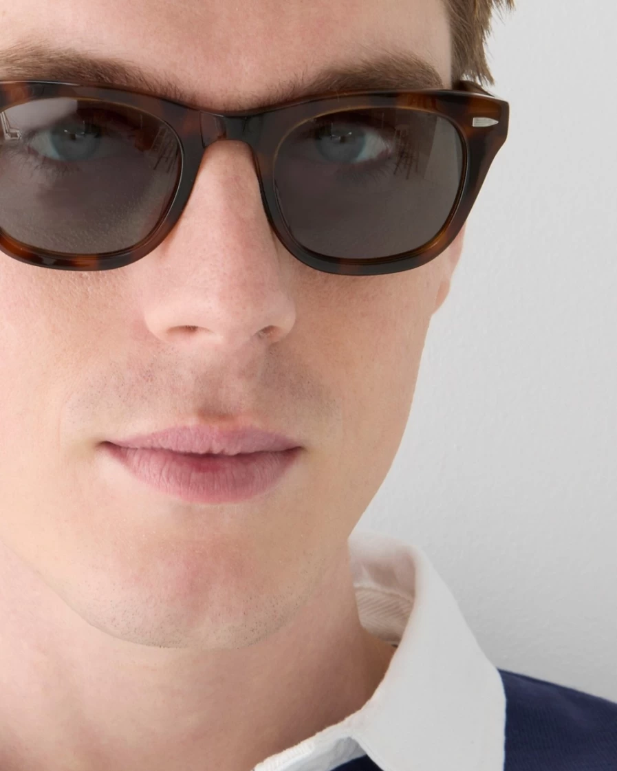 J.Crew Men's Reed Sunglasses in Espresso Tortoise - Classic Aviator Style