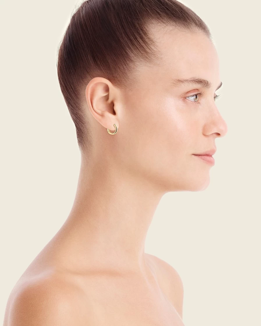 J.Crew Women's Burnished Gold Small Hoop Earrings, Set of 3
