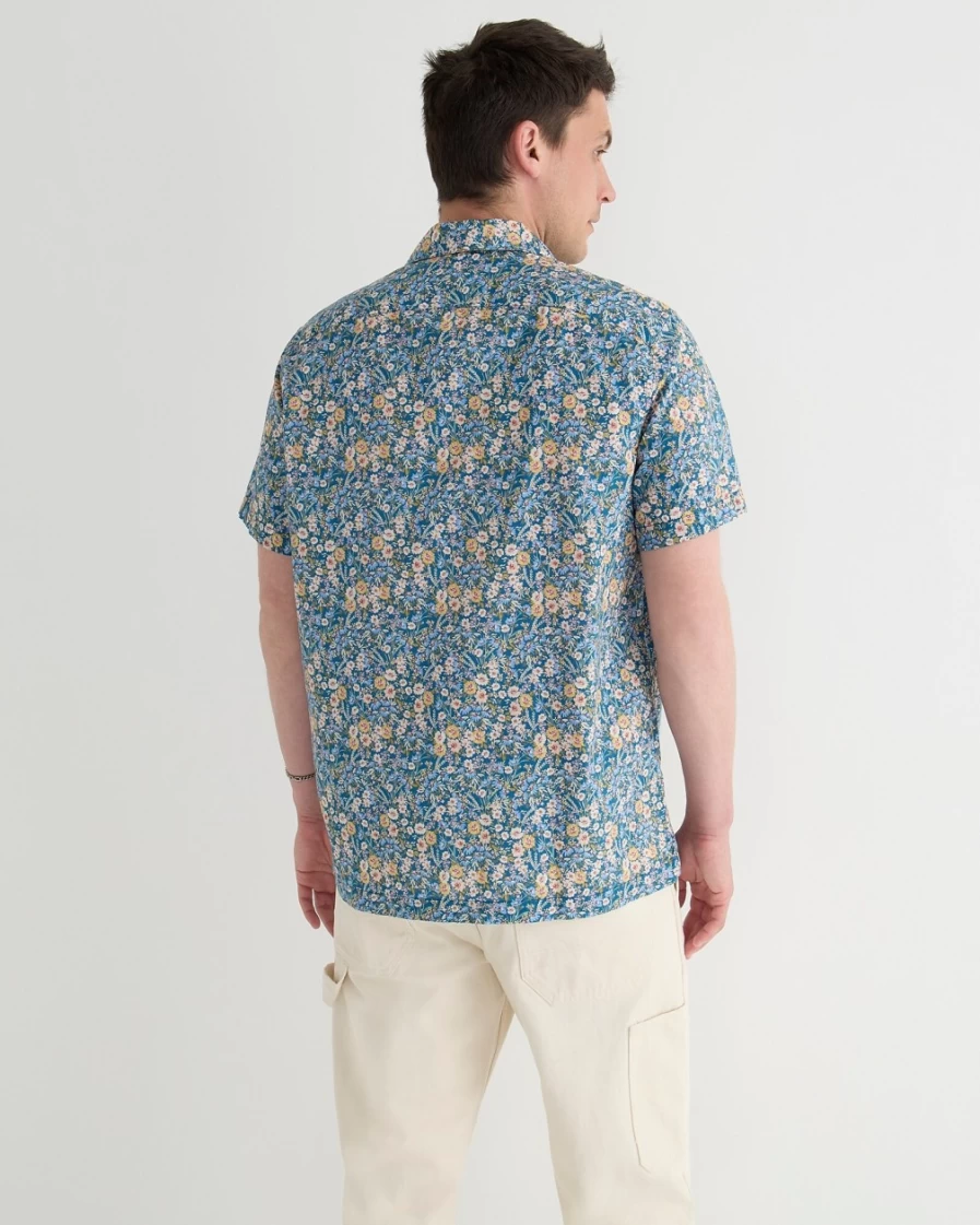 J.Crew Men's Garden Floral Sea Multi Short-Sleeve Camp-Collar Liberty® Print Shirt