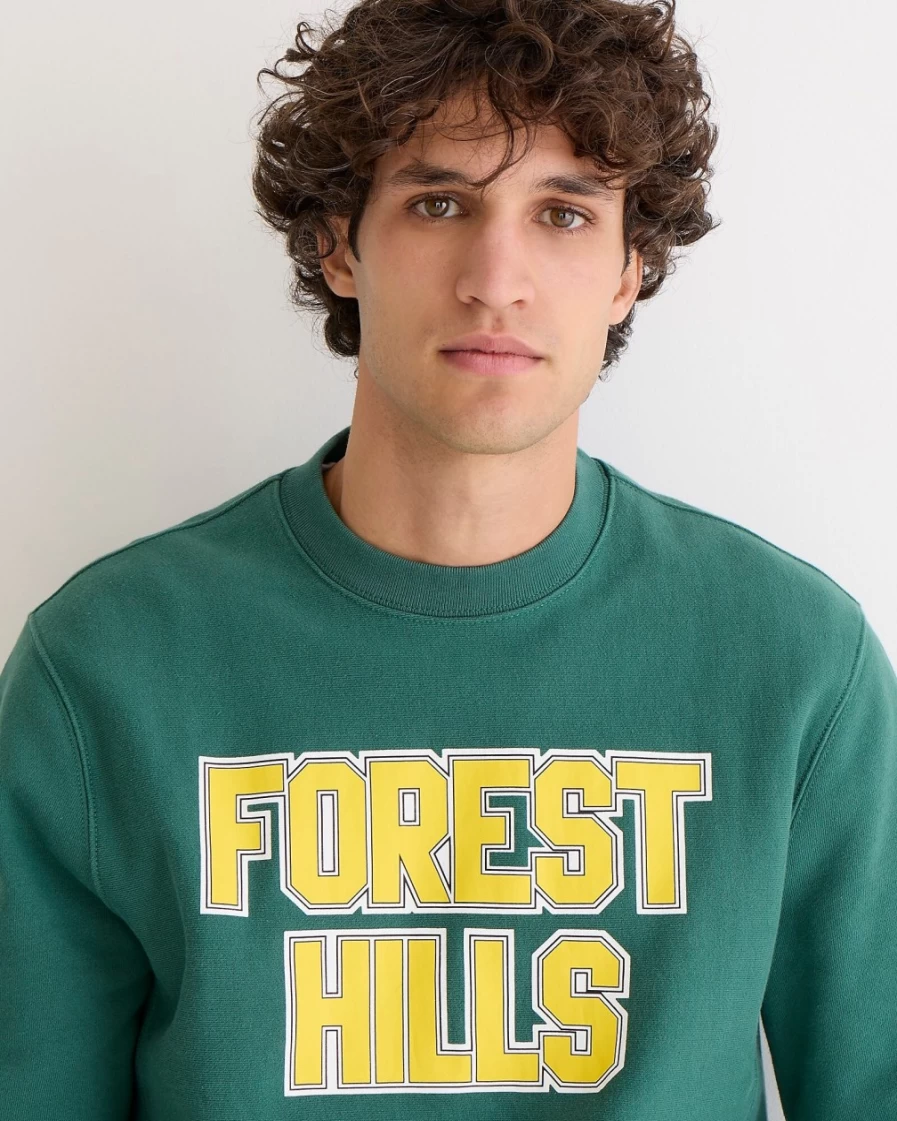 J.Crew Men's Heritage 14 Oz. Fleece Jacket in Classic Pine Forest Hill Green