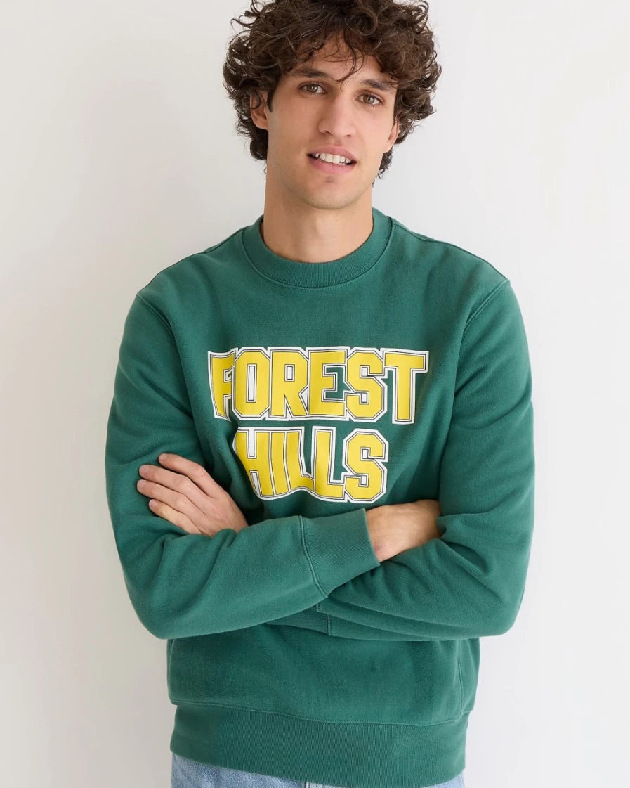 J.Crew Men's Heritage 14 Oz. Fleece Jacket in Classic Pine Forest Hill Green