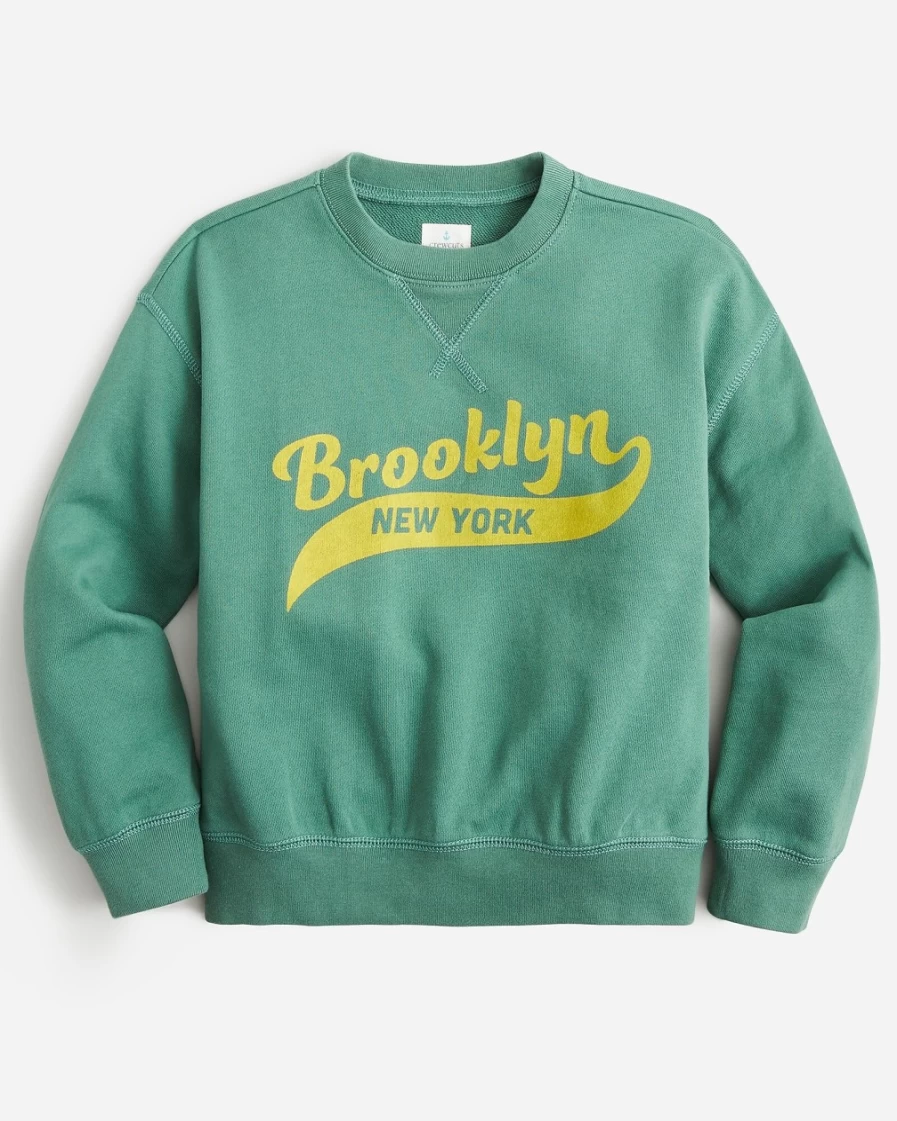 J.Crew Boys' Brooklyn Graphic Crewneck Sweatshirt for Kids