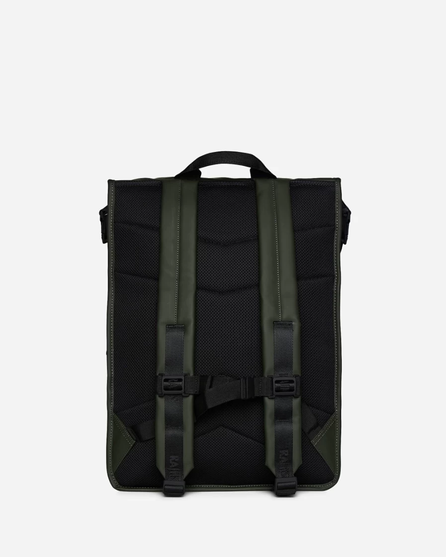 J.Crew Men's Green Trail Roll-Top Rucksack by Rains® - Waterproof Backpack for Outdoor Adventures