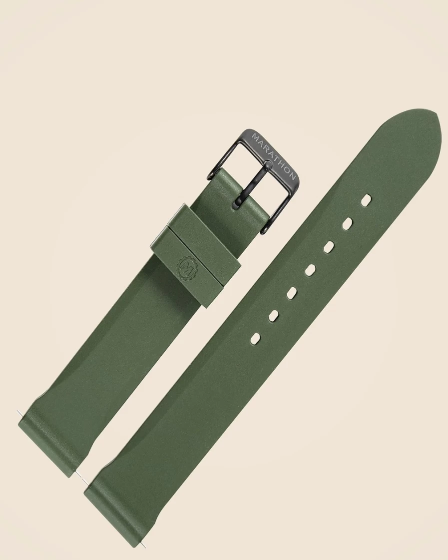 J.Crew Men's Dark Green 20mm Two-Piece Rubber Dive Watch Strap by Marathon Watch Company™
