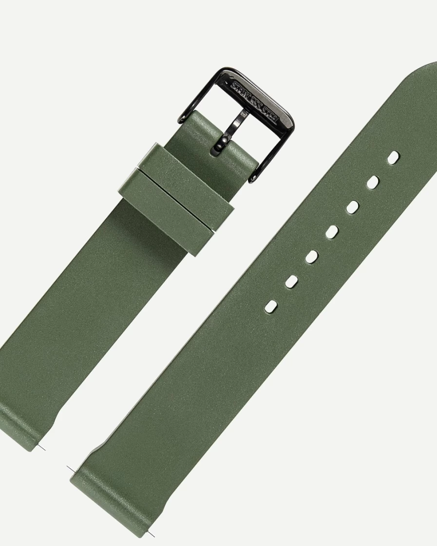 J.Crew Men's Dark Green 20mm Two-Piece Rubber Dive Watch Strap by Marathon Watch Company™