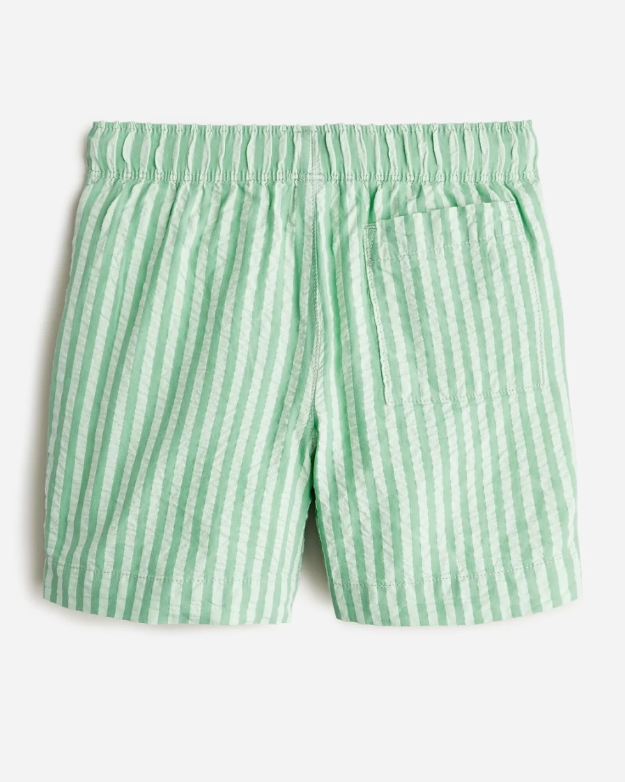 J.Crew Boys' Subtle Jade Seersucker Dock Shorts for Kids