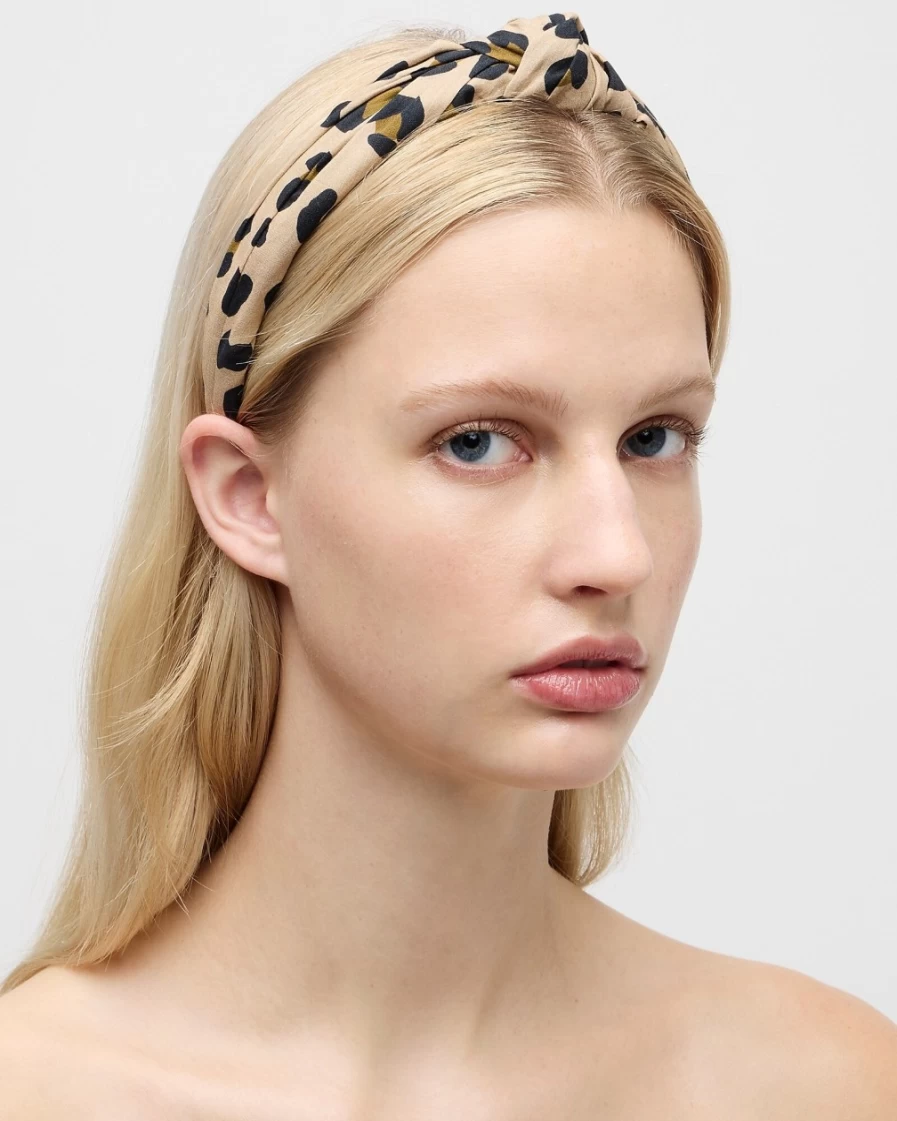 J.Crew Women's Mod Camel Leopard Knot Headband for Stylish Hair Accessories