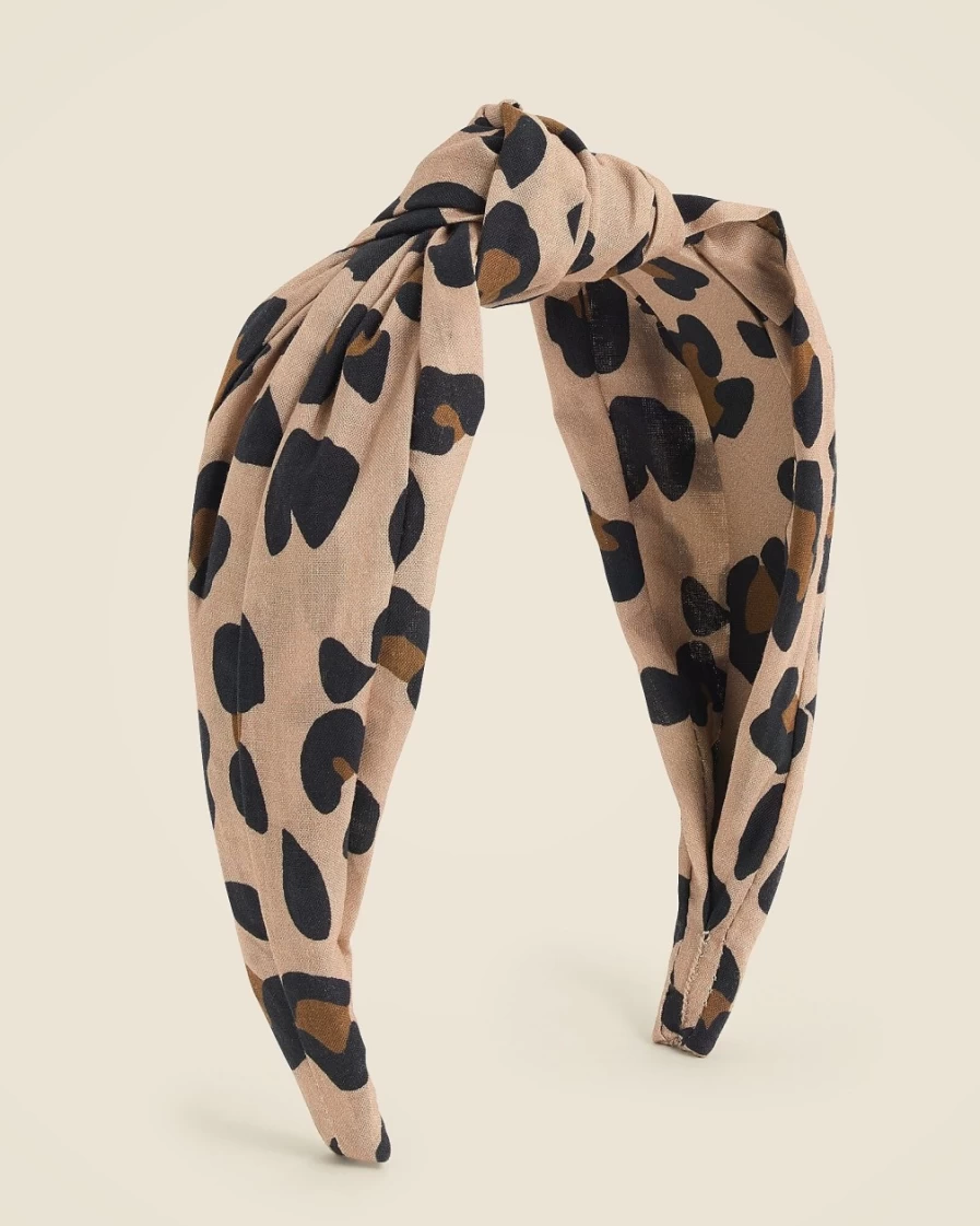 J.Crew Women's Mod Camel Leopard Knot Headband for Stylish Hair Accessories