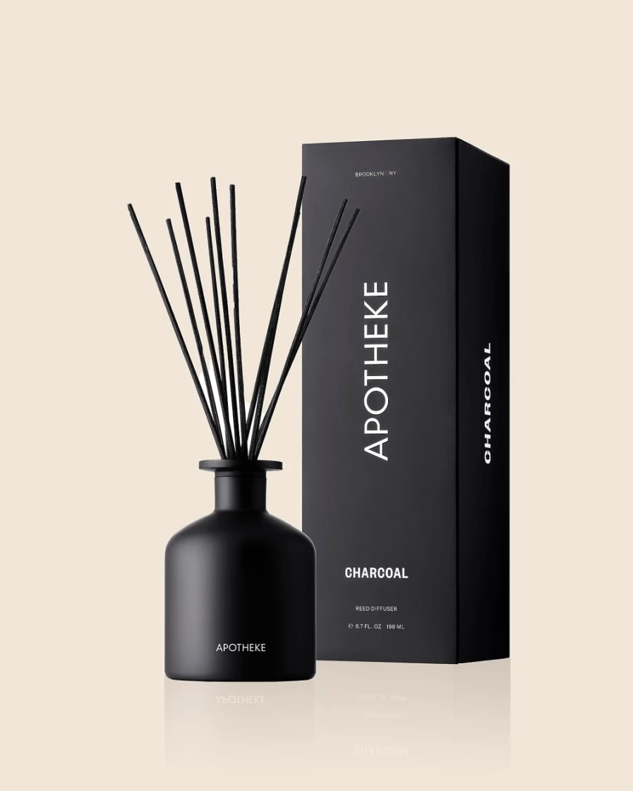 J.Crew Black Charcoal Reed Diffuser for Home Fragrance | Apotheke Style Aromatherapy