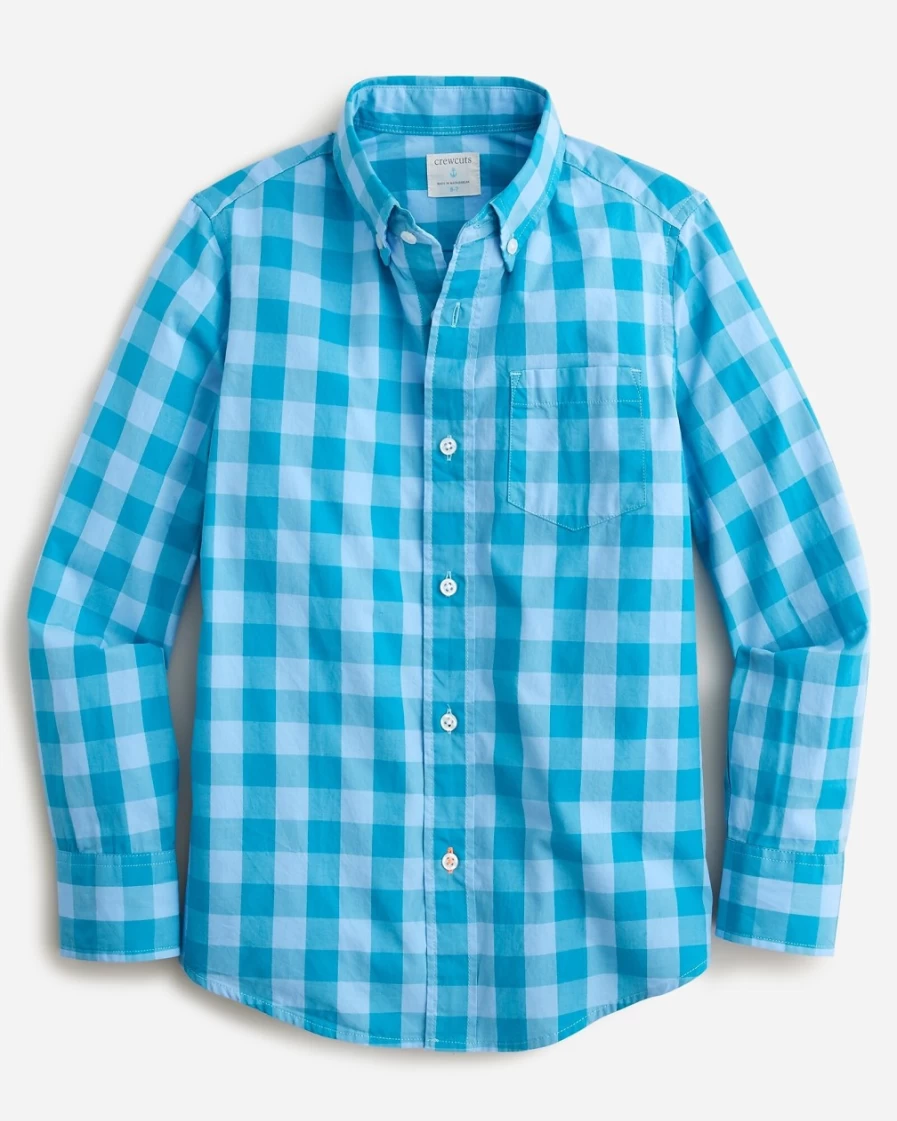 J.Crew Boys' Pale Cerulean Teal Poplin Button-Down Shirt