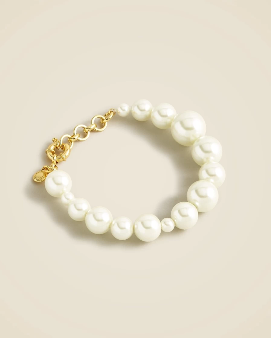 J.Crew Pearl Ball Bracelet for Women - Elegant Beaded Jewelry Gift