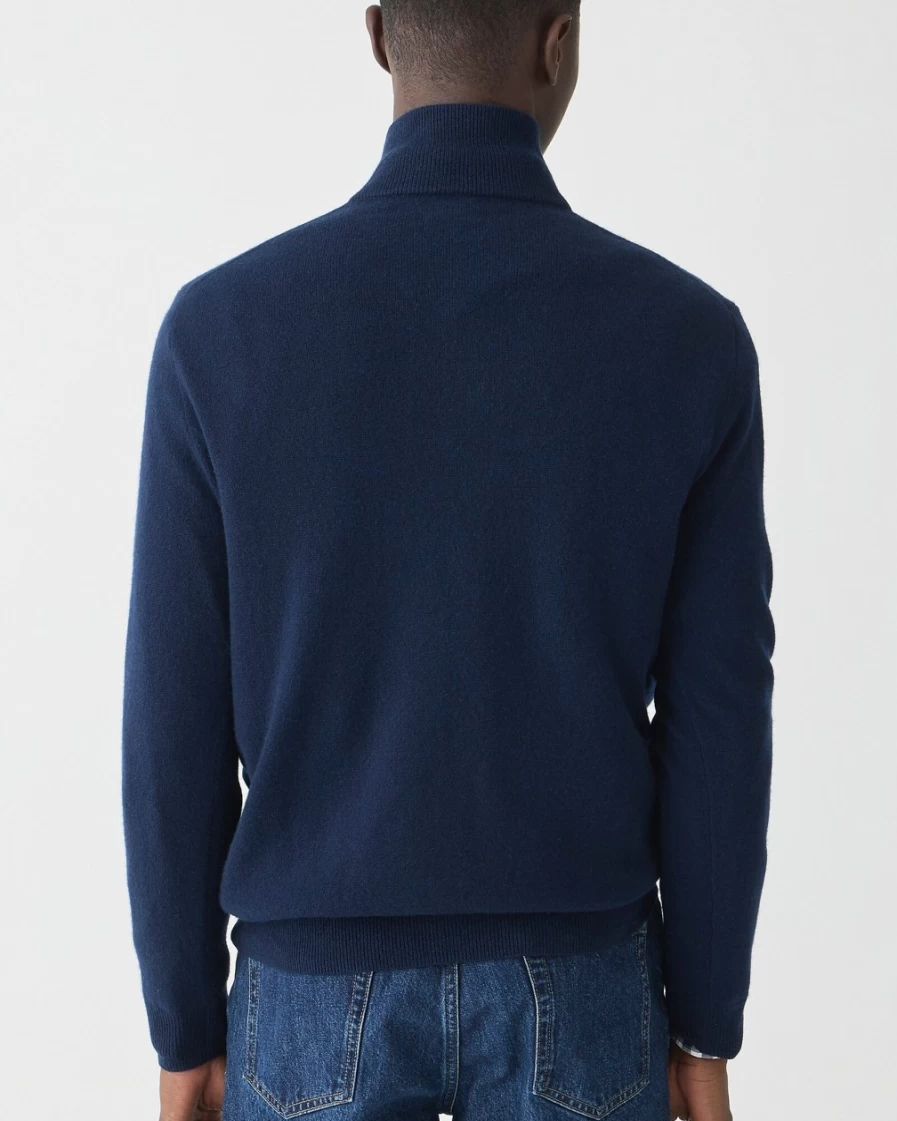 J.Crew Men's Navy Cashmere Half-Zip Sweater | Premium Knit Pullover