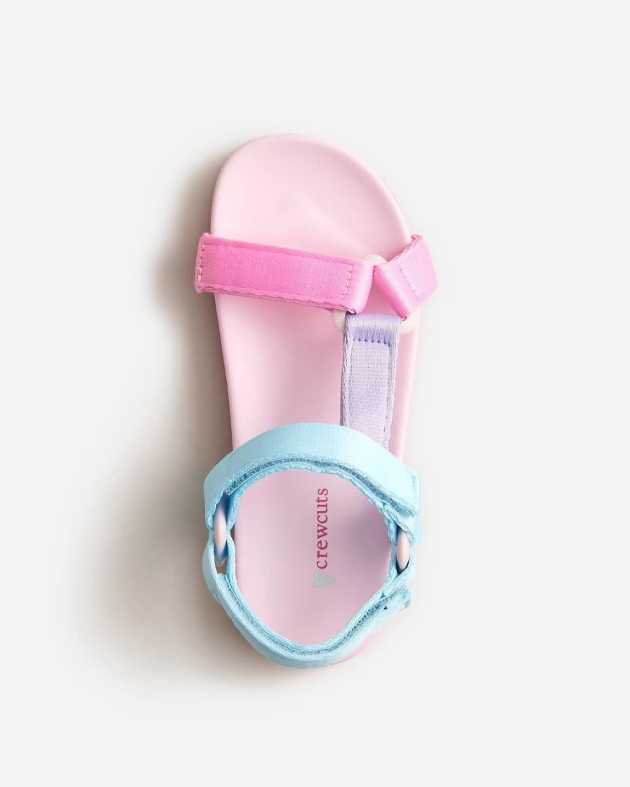 J.Crew Girls' Pink Opal Colorblock Sporty-Strap Sandals for Active Play