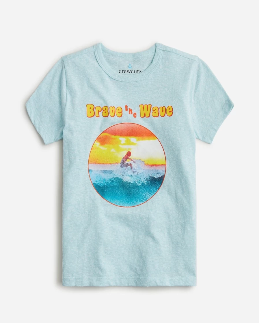 J.Crew Boys' Brave The Wave Surf Photo Graphic Short-Sleeve T-Shirt for Kids