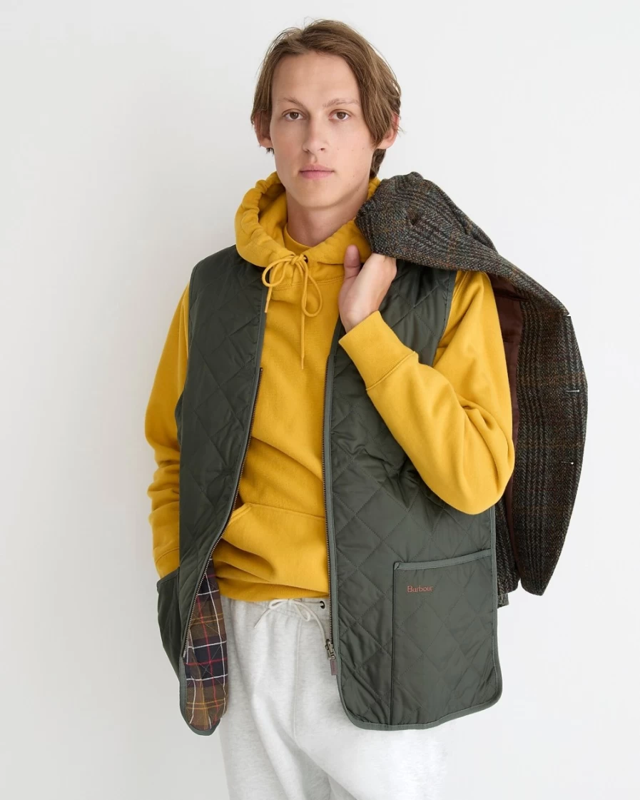 J.Crew Men's Olive Quilted Waistcoat Liner by Barbour®