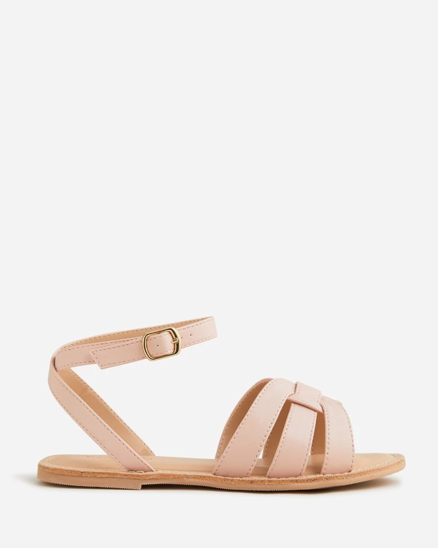 J.Crew Girls' Mauve Blush Basketweave Sandals for Kids