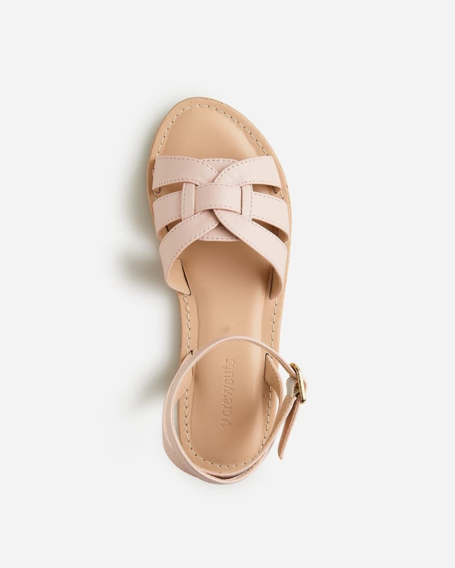 J.Crew Girls' Mauve Blush Basketweave Sandals for Kids