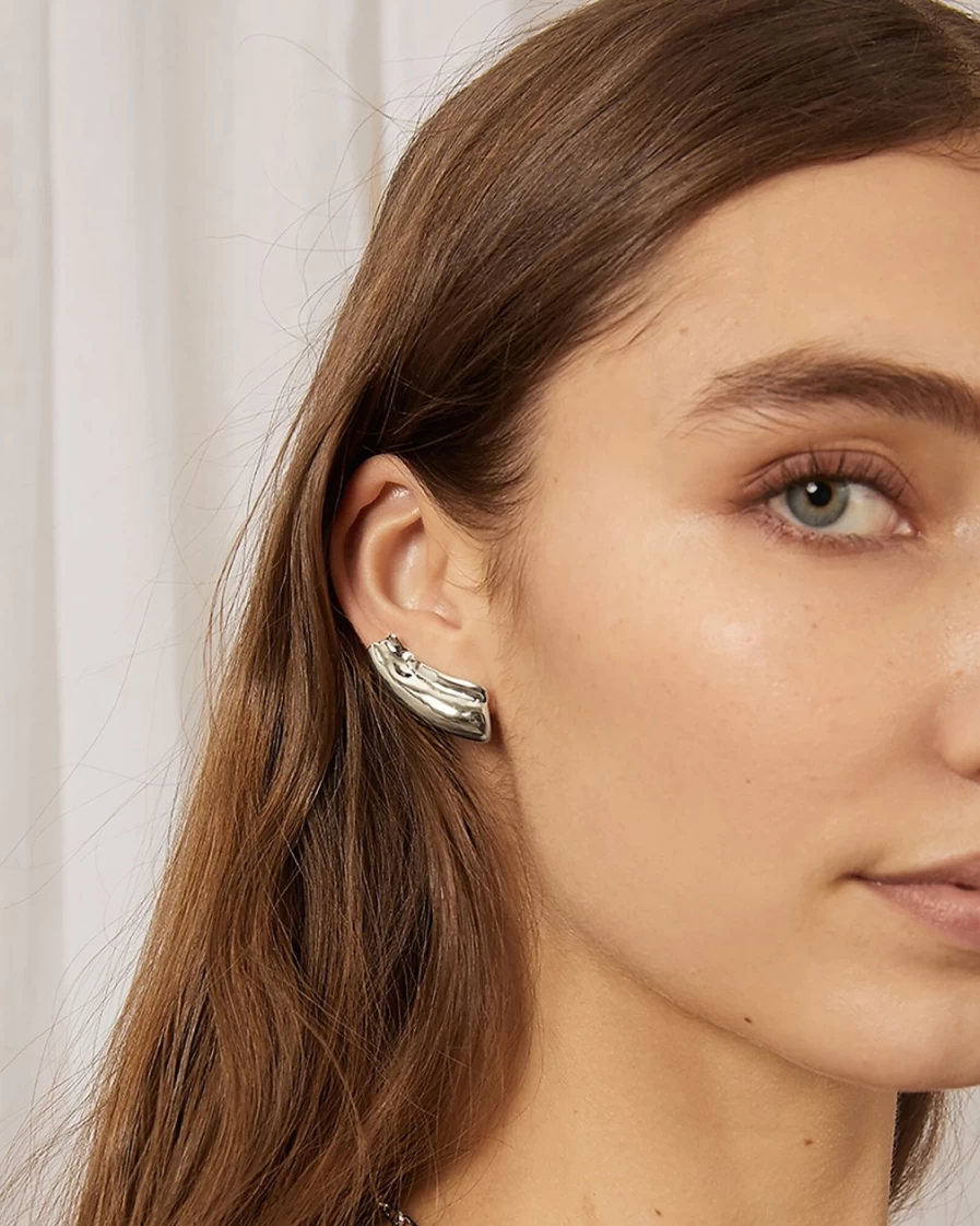 J.Crew Women's Silver Lady Grey Sheath Earrings | Elegant Sterling Silver Jewelry