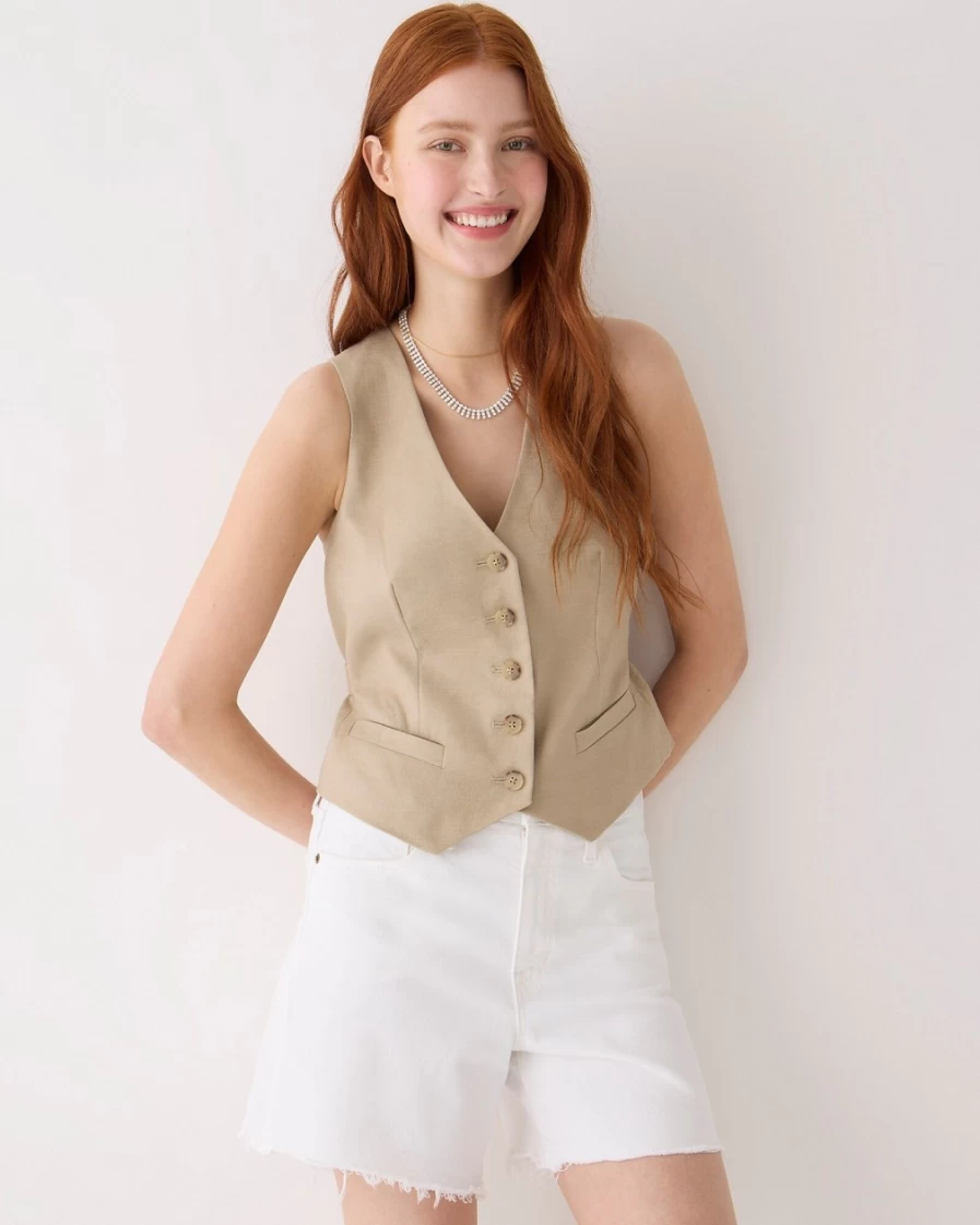 J.Crew Women's White Denim Midlength Shorts