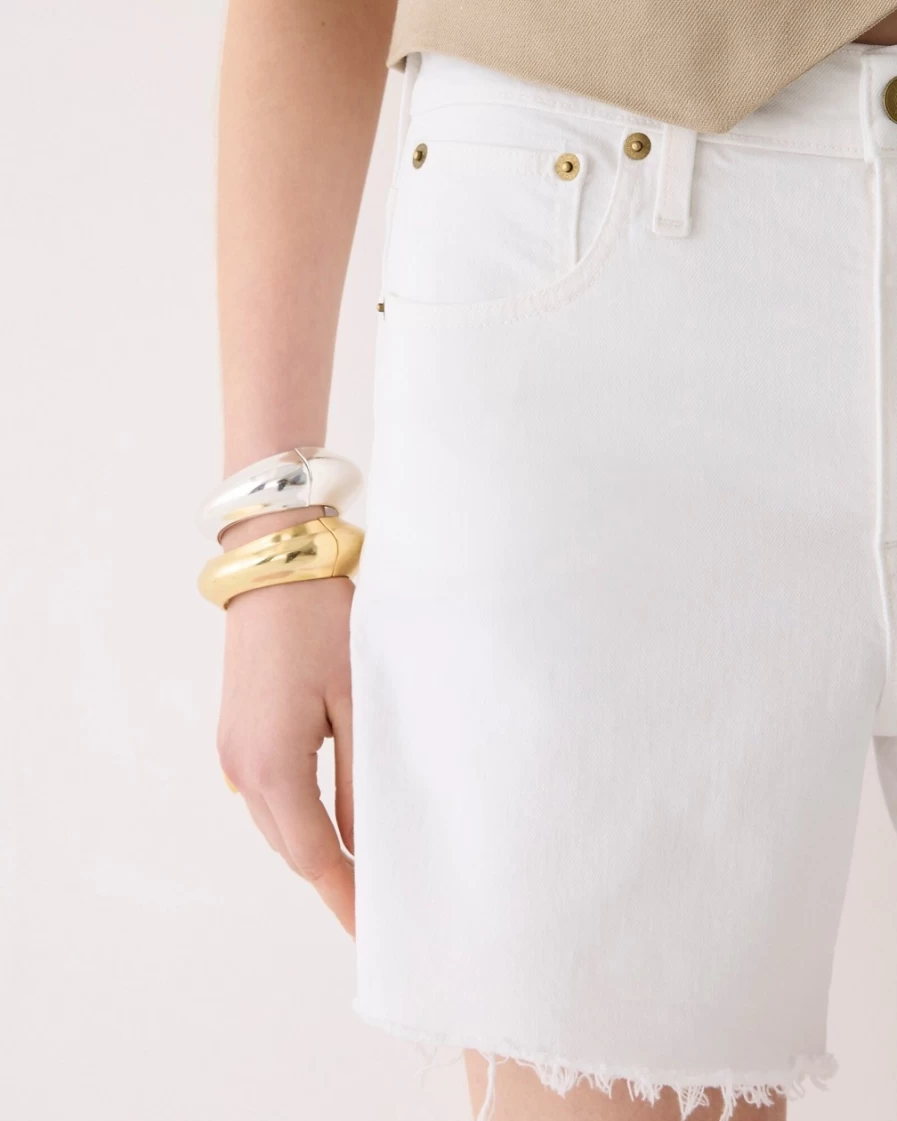 J.Crew Women's White Denim Midlength Shorts
