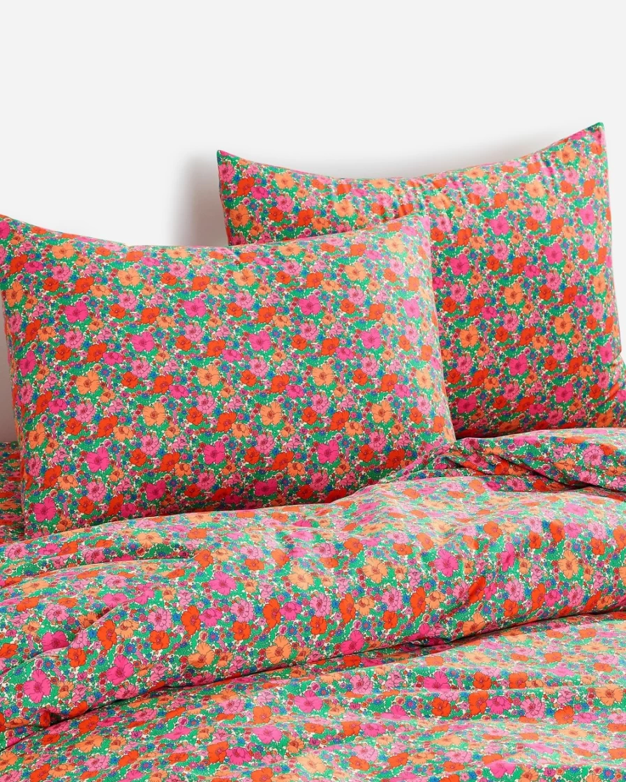 J.Crew Liberty® Meadow Song Pink Full/Queen Duvet Cover Set - Floral Printed Bedding Collection