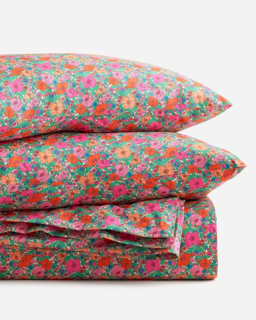 J.Crew Liberty® Meadow Song Pink Full/Queen Duvet Cover Set - Floral Printed Bedding Collection