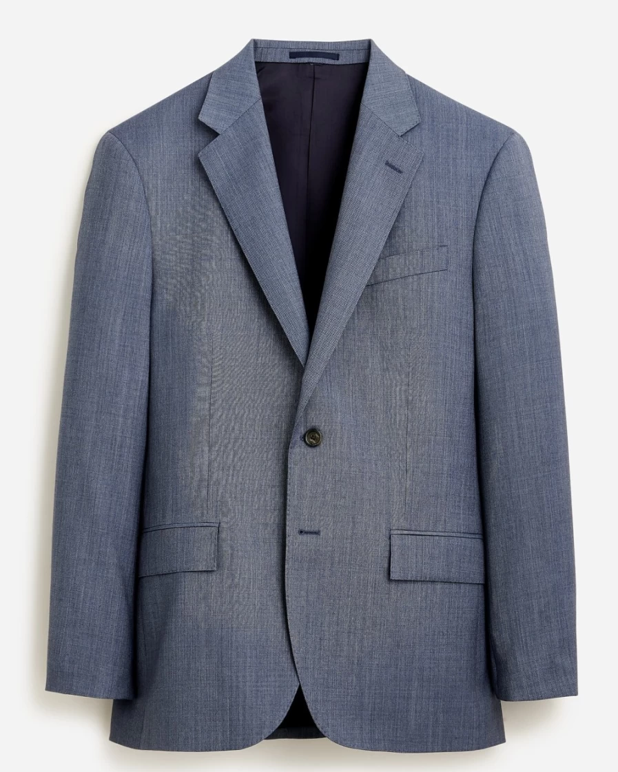 J.Crew Men's Crosby Italian Stretch Worsted Wool Blend Suit Jacket in Atlantic Blue