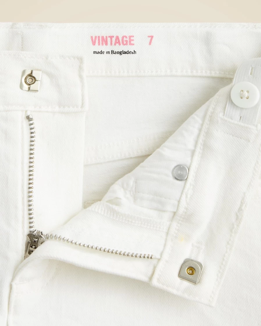 J.Crew Girls' White Frayed-Hem Denim Shorts for Kids