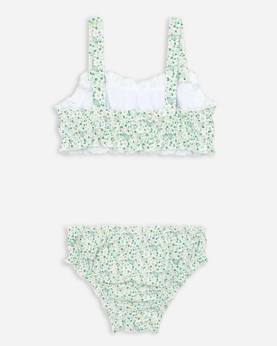 J.Crew Girls' Minnow™ Ruffle-Edge Bikini in Green Multi | Stylish Swimwear for Kids