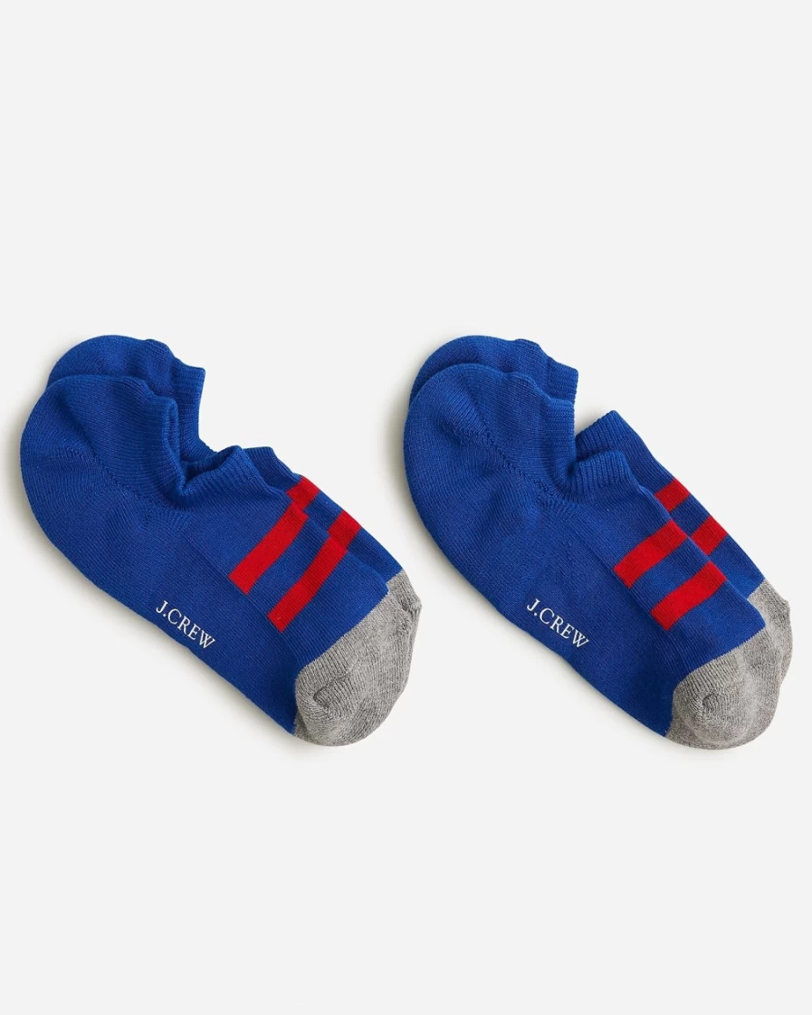 J.Crew Men's Royal Red Multi No-Show Socks 2-Pack