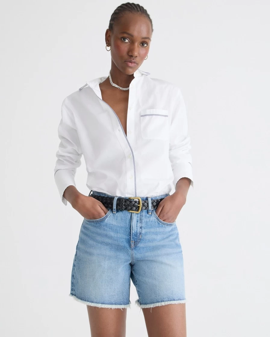 J.Crew Women's Midlength Denim Shorts in Hickory Wash - Classic Comfort Fit