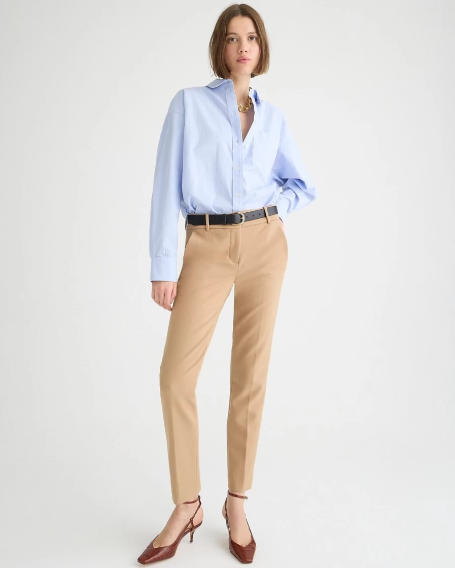 J.Crew Women's Cameron Slim Cropped Pant in Hthr Saddle - Four-Season Stretch Trousers