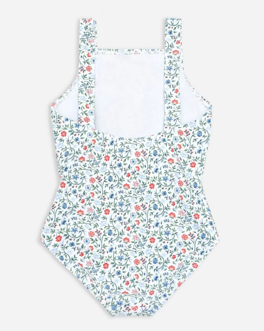 J.Crew Girls' Minnow™ Tie-Front One-Piece Swimsuit in White Multi Print
