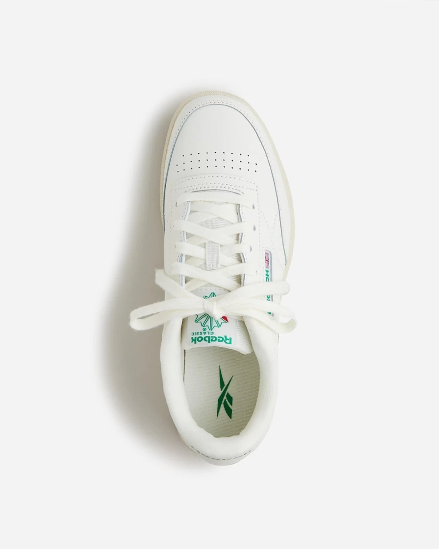 J.Crew Boys' Club C Sneakers in Chalk/Glen Green - Reebok Classic Style